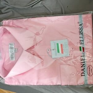 NWT Daniel Ellissa Color: pink, L (16 1/2) mens long sleeve dress shirt